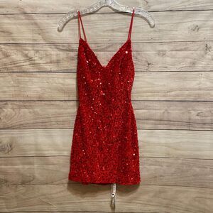 Lucy in the Sky Scarlet Sequin Mini Dress